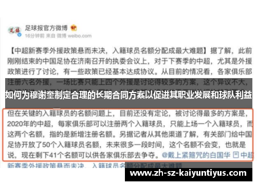 如何为穆谢奎制定合理的长期合同方案以促进其职业发展和球队利益